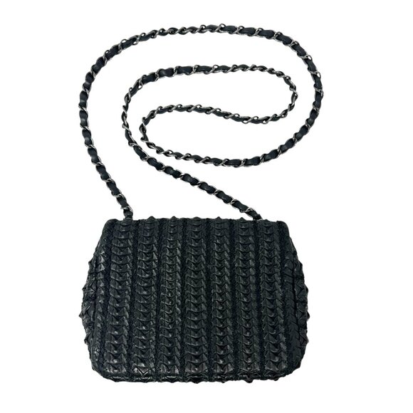 CHANEL CC Mark Logo Shoulder Bag Crossbody Turnlock Chain Leather Black [105803] - Picture 5 of 14